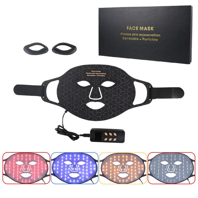LED Silicone Facial Photorejuvenation Mask with Red and Blue Light Therapy