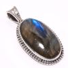 Natural Labradorite Gemstone 925 Solid Sterling Silver Gift Pendant 1.42" O7w16