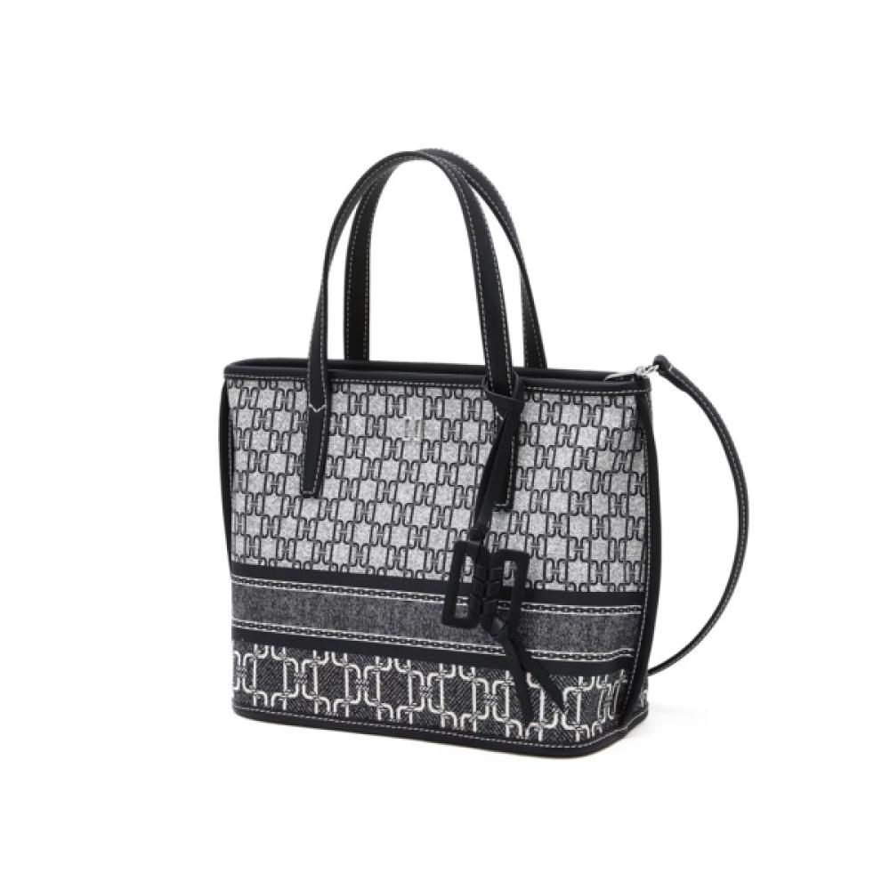 Daks Navy Dd Logo Leather Tote Bag Dcba6e801n2