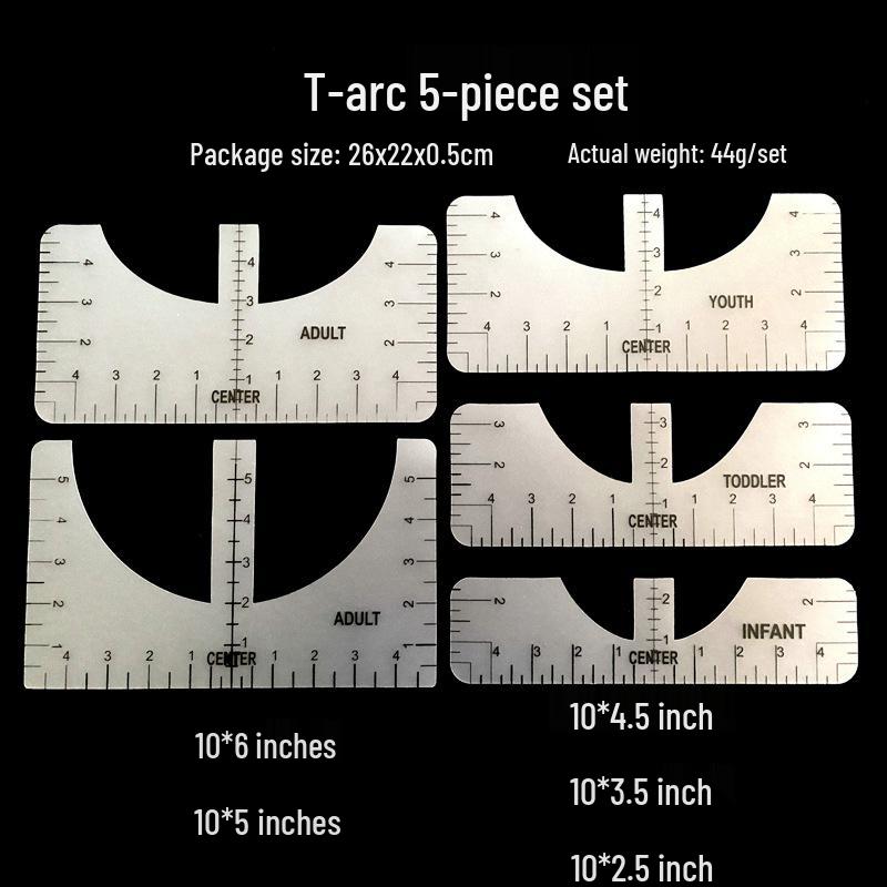 Cross-Border Crew Neck T-Shirt Alignment & Sewing Calibration Ruler Tool