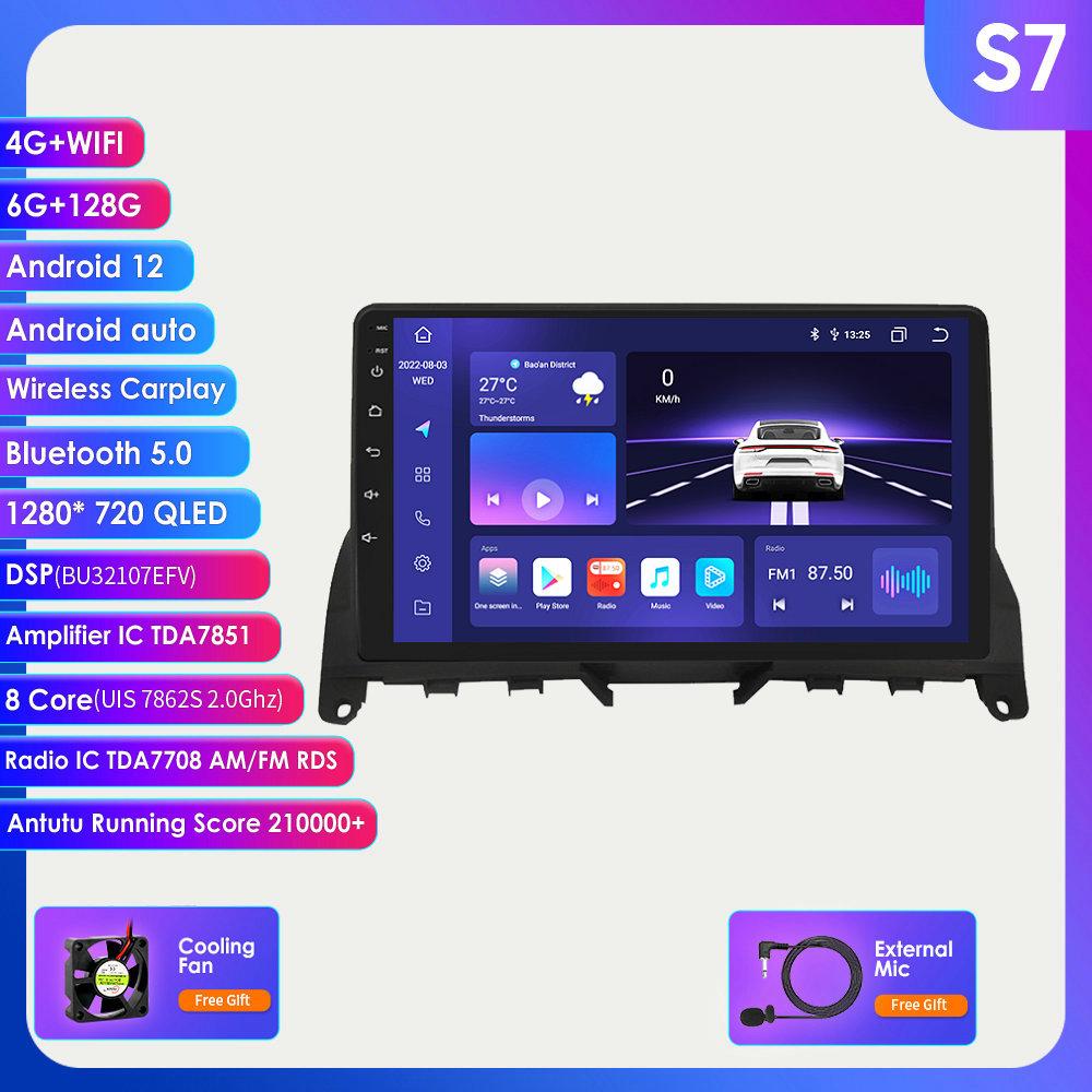 Hizpo AI Voice 2 Din Android Auto Radio for Mercedes Benz C-Class W204 S204 Carplay 4G Car Multimedia GPS 2din Autoradio Stereo Audio Video Head Unit