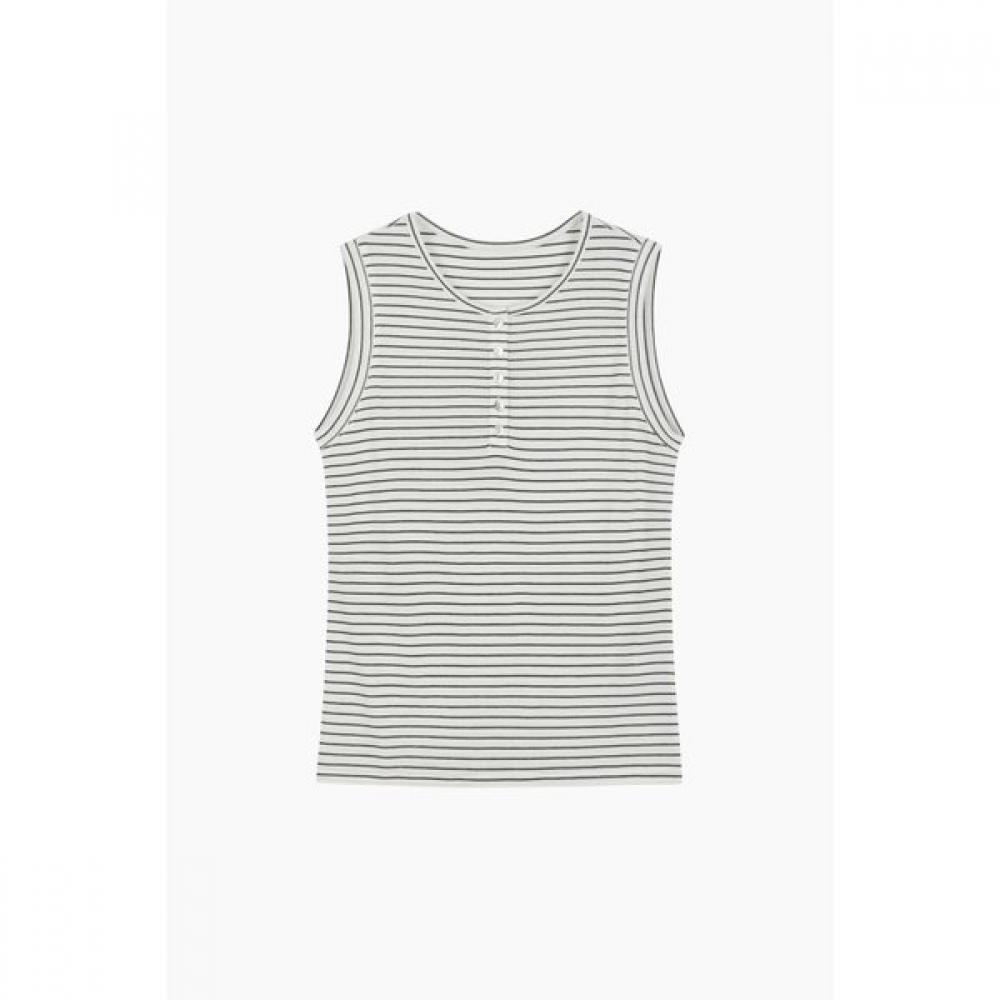 Benetton Half Button Stripe Sleeveless Bats94541
