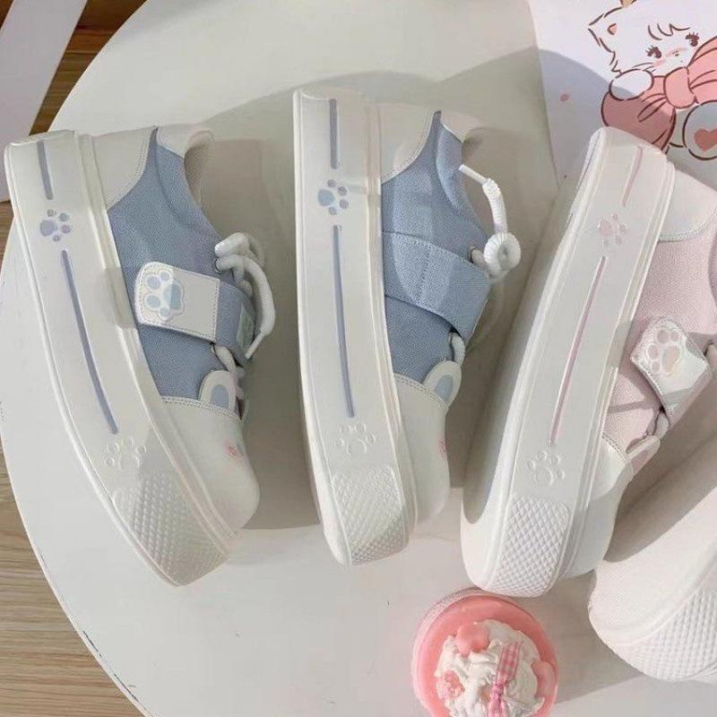 Popular Canvas Shoes Women's 2025 Autumn and Winter New Round Head Velcro Thin Breathable Flat-bottomed Sports Shoes