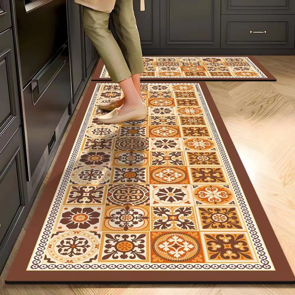 Long Kitchen Floor Rug Diatom Mud Water-Absorbing Oil-Absorbing, No-Wash, Dirt-Resistant, Anti-Slip Door Mat Home Decor