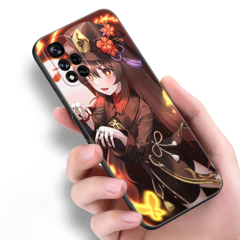 

Hu Tao Genshin Impact черный силиконовый чехол для телефона Xiaomi POCO X3 X4 NFC F5 M3 M4 M6 X5 X6 Pro F3 F4 GT 5G C55 C65 M5 POCO F3 GT