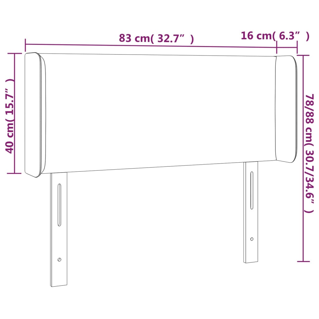 Vidaxl Zagłówek Do Łóżka Z Led, Ciemnoszary, 83X16X78/88 Cm, Tkanina