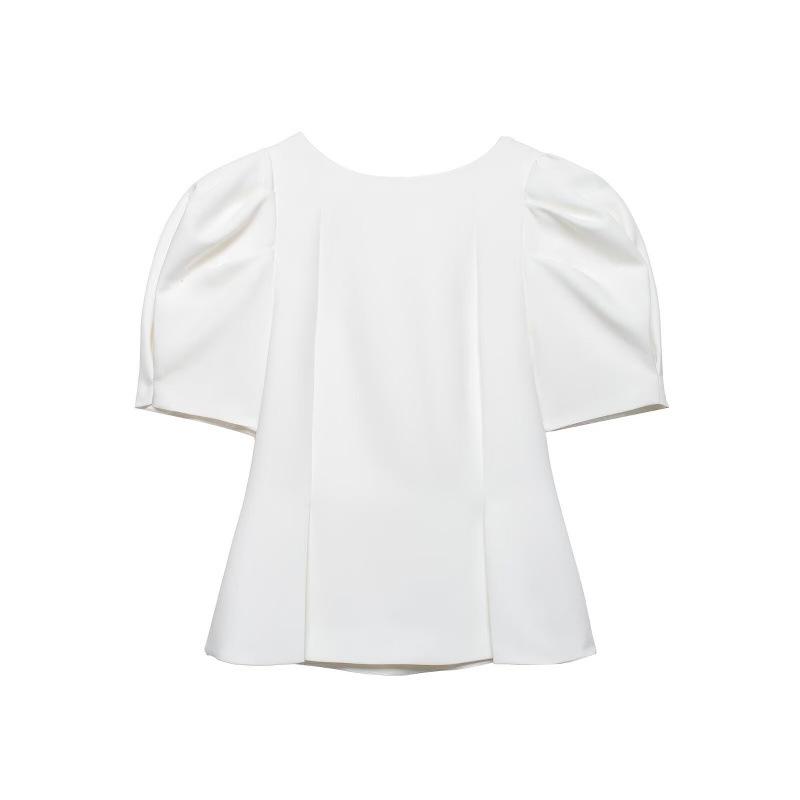 2026 Spring European & American Style Versatile Puff Sleeve Top XS