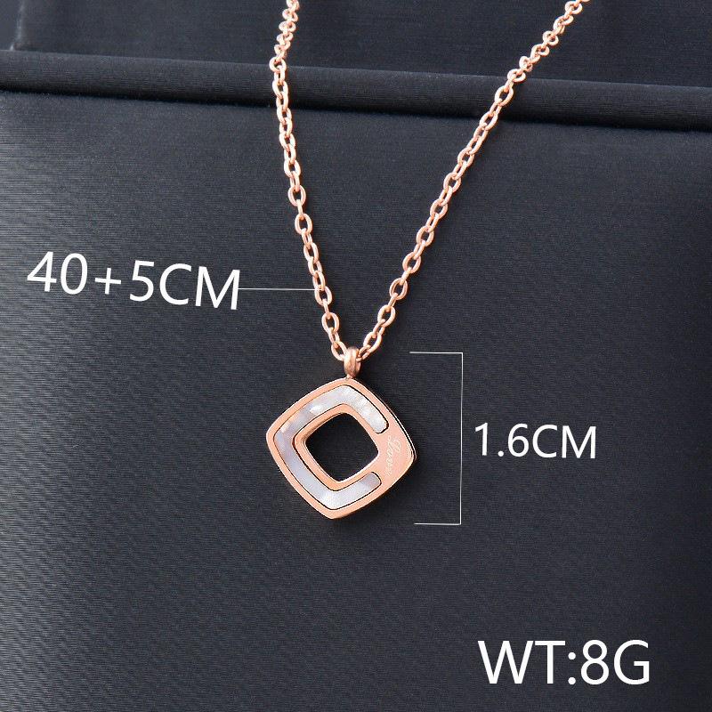 Titan Titan Stahl weiß Shell Tasche Eis Anhänger Edelstahl Halskette Frauen können nicht Farbe Schlüsselbein Kette fallen