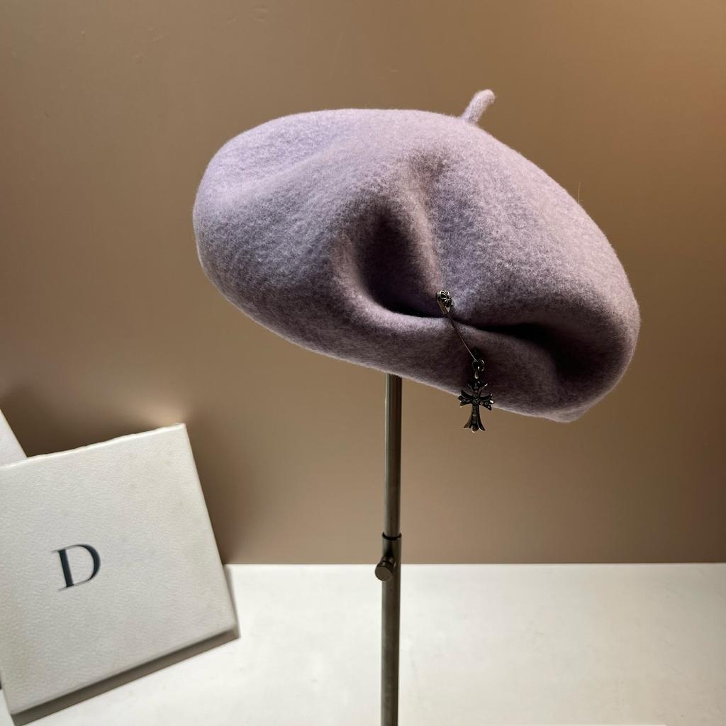 Australian Wool Beret Women'S French Personality Irregular Cross Star Anise Bud Hat Sweet Cool Painter Hat