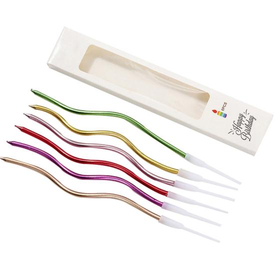 

6 шт./компл. свечи на день рождения, хороший визуальный эффект, несколько цветов, отличное качество изготовления, устойчивый к коррозии, долгосрочное сохранение, украшение для торта разноцветный