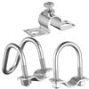 10Pcs Cross Pipe Clamp Double U-shaped Screw Bolt Horizontal Vertical Connector Stainless Steel Pipe Connector Fixator