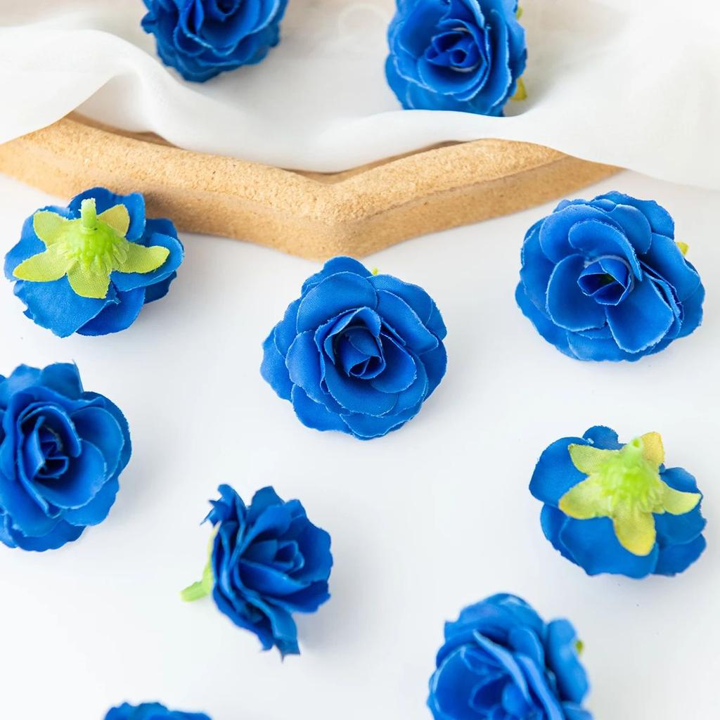 40/80pcs Artificial Flower Silk Rose Tea Bud Outdoor YardGarden arch Wreath Wedding Festival Home Decorat Festival Diy Gift Box