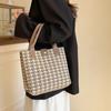 Tote Bag Houndstooth Handbags Canvas Shoulder Bag Trendy Geometric Cloth Bag  Girls