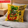 2D Printed 1pc Double-Sided Pillow Cover, Size 17.72X17.72inch, Cartoon Rat And Cheese "FREE CHEESE