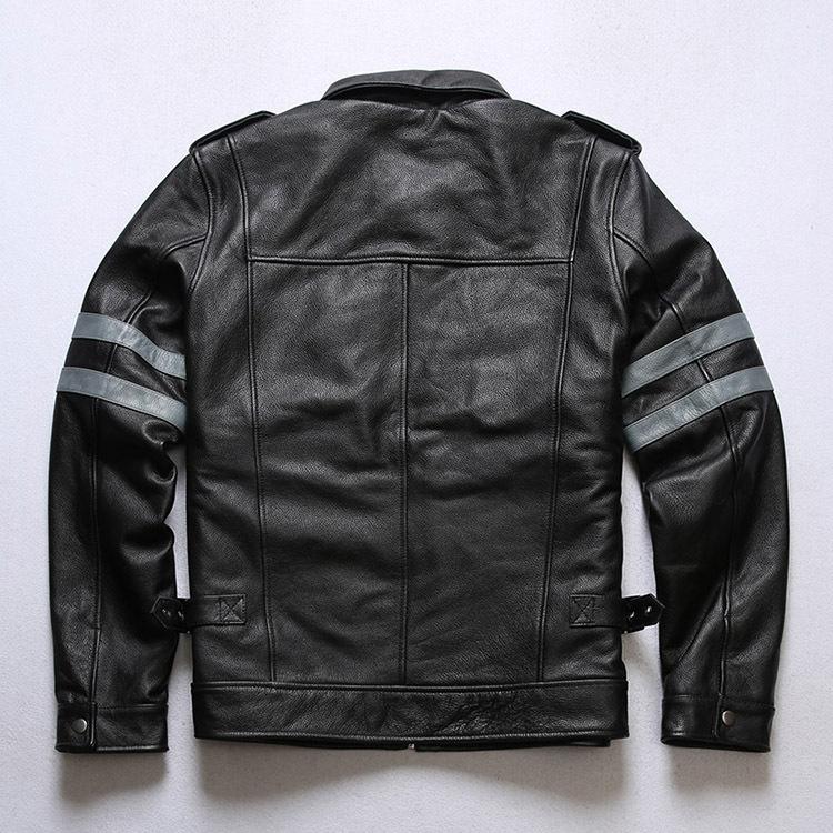 Casual Real Cowhide Genuine Leather Jacket Slim Mens Clothes Spring Autumn Men's Cow Leather Clothing