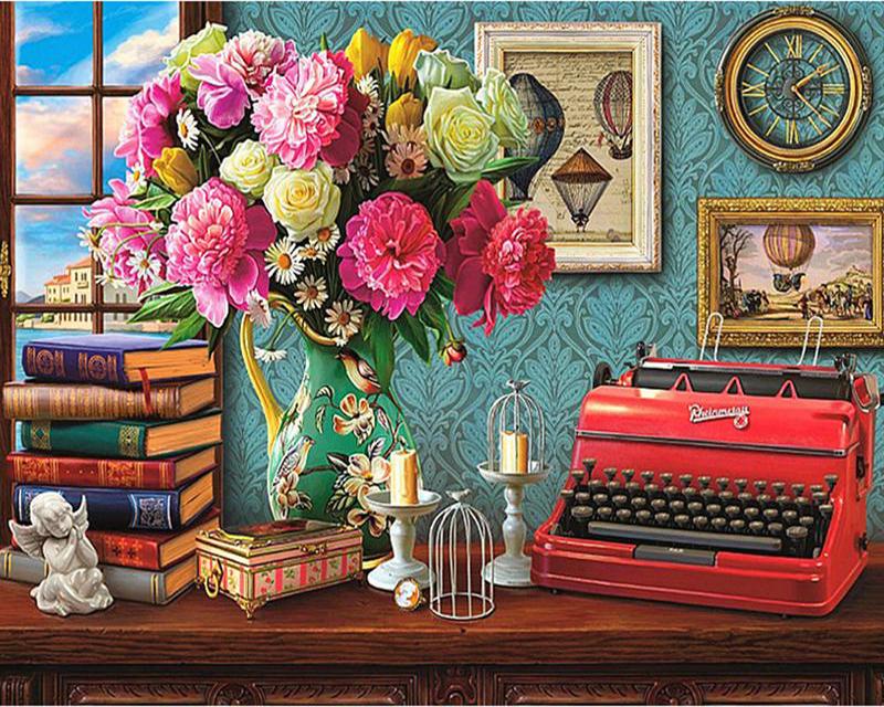 

5D DIY Алмазная картина Полный Круглый Квадратный Роза Пейзаж Стразы Алмазная Вышивка Крестом Цветы Мозаика Ремесло Full Square 20X30CM светло-синий