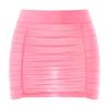 Womens Bodycon Mini Skirt Ruched Elastic Bands Semi Sheer Hip Wrap Lingerie Skirt