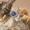 Přírodní barva Poklad Safírový prsten Dámský S925 Sterlingové stříbro Prsten s drahokamem na ukazováček Náušnice Xiaohongshu