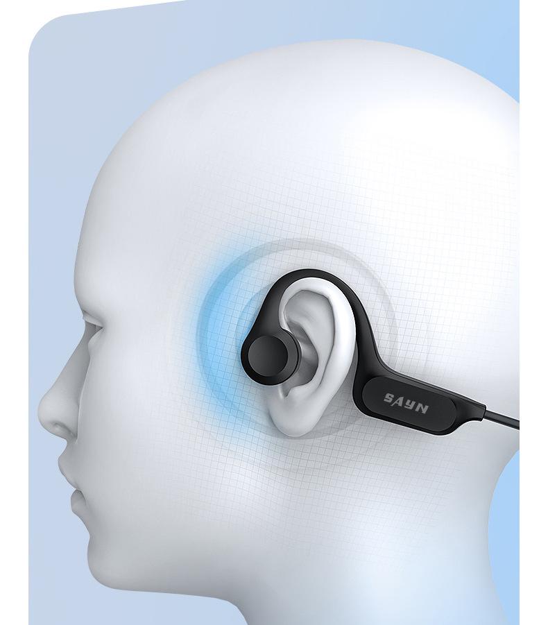 Shangying Open-Ear Bluetooth Bone Conduction Waterproof Earphones - True Wireless, Noise Cancelling, Ideal for Running & Fitness.
