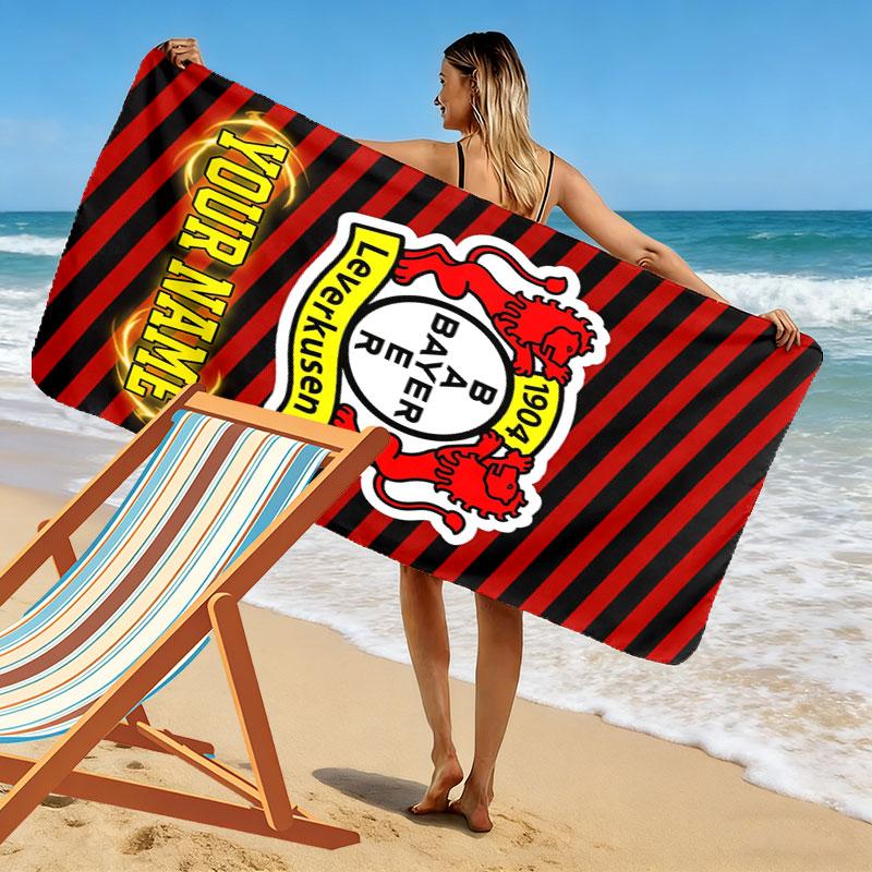 Custom Bayer Leverkusen Print Beach Towel, Large Soft Quick Dry Towel for Beach Camping Swimming