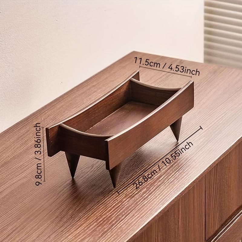 Walnut Tray Walnut High Foot Tray | Creative Snack and Fruit Tray for Living Room, Storage Plate for High Foot Coffee Table