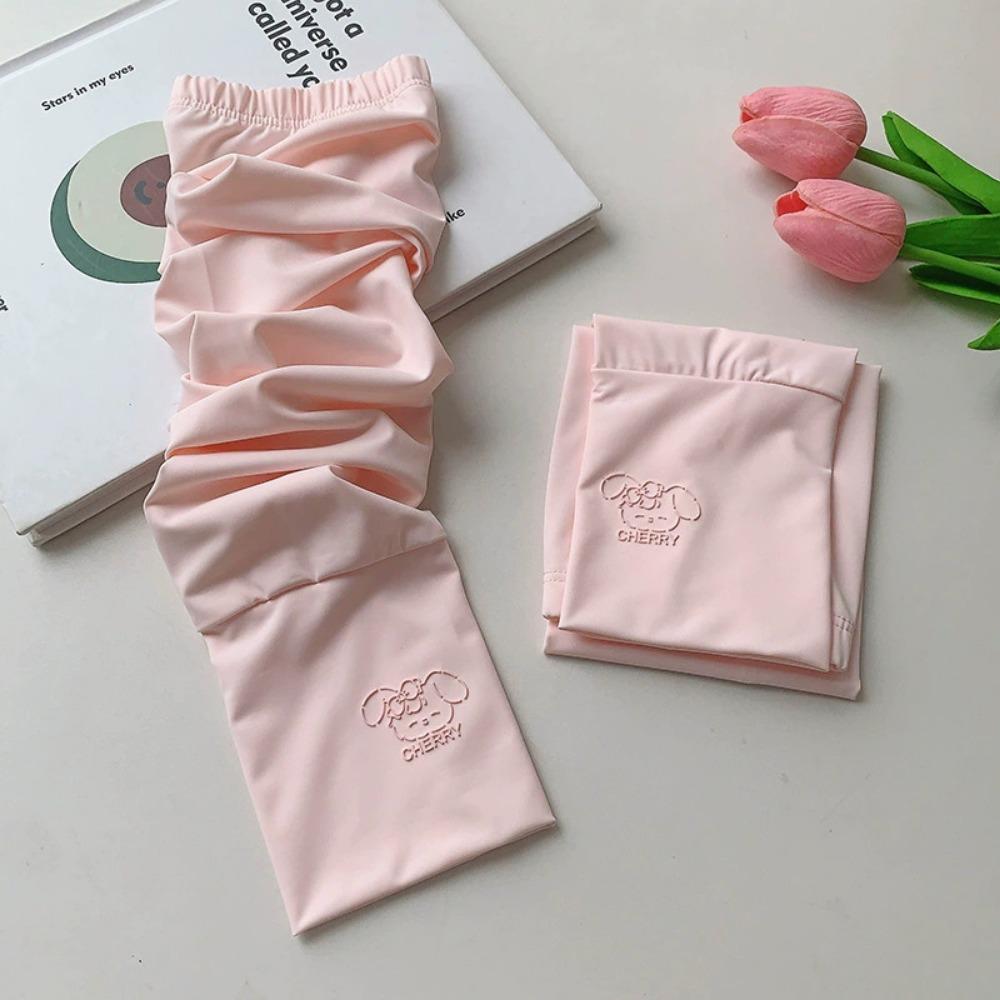 Cartoon Animals Sunscreen Arm Covers Elastic Cycling Gloves Long Ice Silk Sleeves  Driving