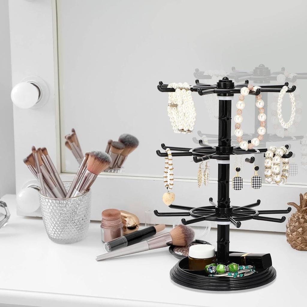 1 Stück 2. / 3. Etage drehbarer Schmuckaufbewahrungsständer Halsketten-Displayständer drehbarer Schlüsselanhänger Armband-Aufbewahrungsständer perfektes Weihnachtsgeschenk