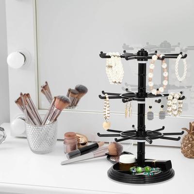 1pc 2nd/3rd Floor Rotatable Jewelry Storagerack Necklace Displayrack Rotatingkeychain Bracelet Storage Rack Perfect Holiday Gift