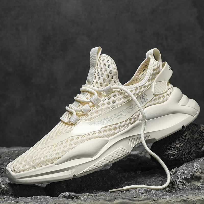 Летние новые дышащие мужские модные прочные спортивные белые черные легкие удобные — фото 5