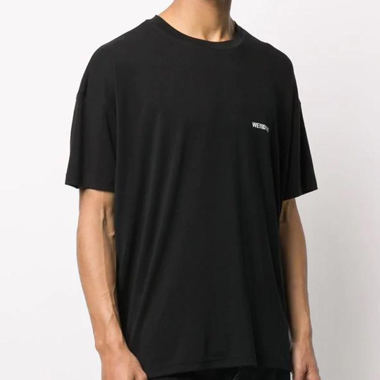 We11done Street Style Loose Fit Round Neck Short Sleeve T-Shirt Unisex Tops WD-TP2-20-710-U-BK