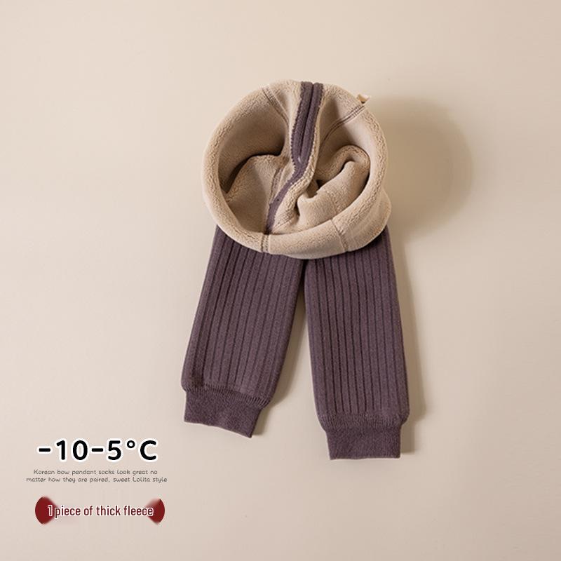 2025 Fleece-Lined Striped Leggings for Girls - Thick, Warm, and Stylish for Autumn & Winter