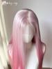 Ashely Ombre Pink Wig for Women Pink Lace Front Wig Rose Long 26inch Straight 13*4 HD Synthetic Lace Wigs for Cosplay Halloween