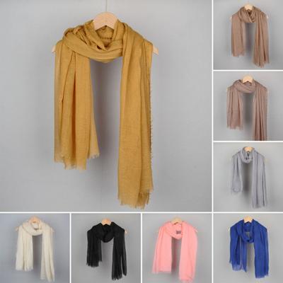Women Scarf Shawl Solid Color Furry Trim Versatile Shawl Wrap Soft Warm Long Scarf Winter Costume Accessory