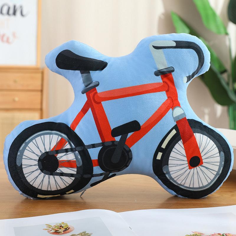 Cartoon Police Car Fire Truck Throw Pillow Plush Toy Doll Excavator Train Doll Home Pillow Doll