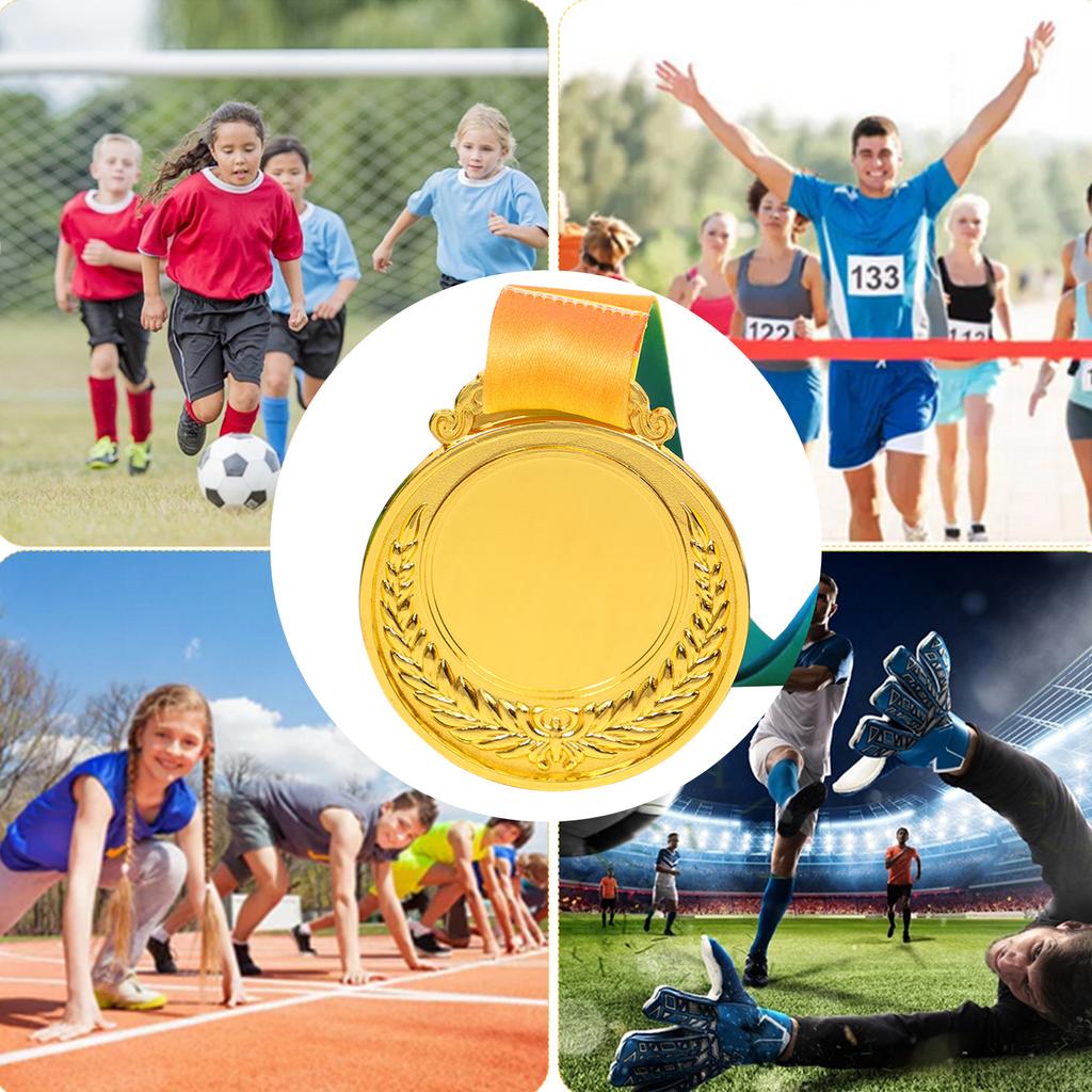 2.54 Inches Winner Award Medal with Neck Ribbon Wheat Ear Gold Silver Bronze Medals Competition Award Medal for Souvenirs Gifts