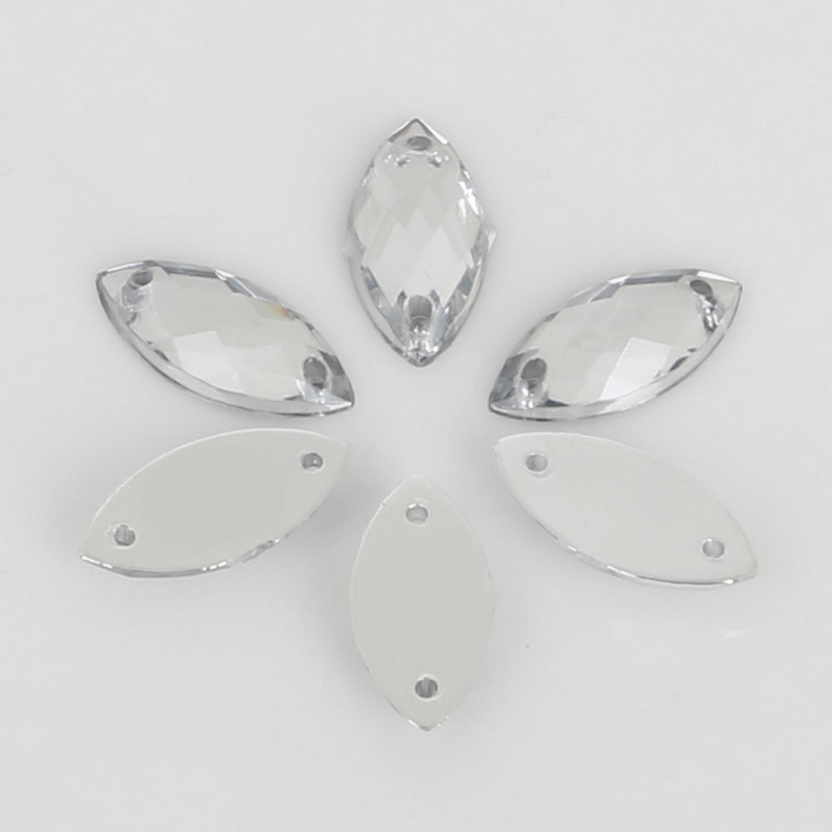 

50 шт., акриловая дрель с двойным отверстием и плоским дном, форма лошадиного глаза для DIY ожерелья, изготовления ювелирных изделий, аксессуары для рукоделия 9x18mm чистый