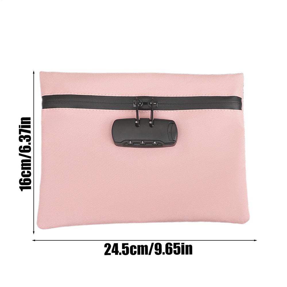 Waterproof Pouch Container With Password Lock Theft-Proof Organizer Portable Anti Cutting PU Money Bag For Personal Items