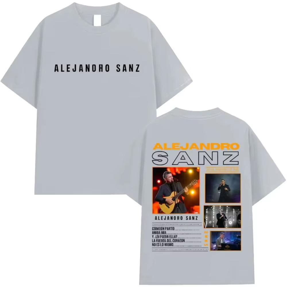 Sänger Alejandro Sanz Grafik Mode T-Shirt Sommer Harajuku T-Shirts Gothic Herren reine Baumwolle T-Shirt Lässig Retro Tee Geschenk für Fans
