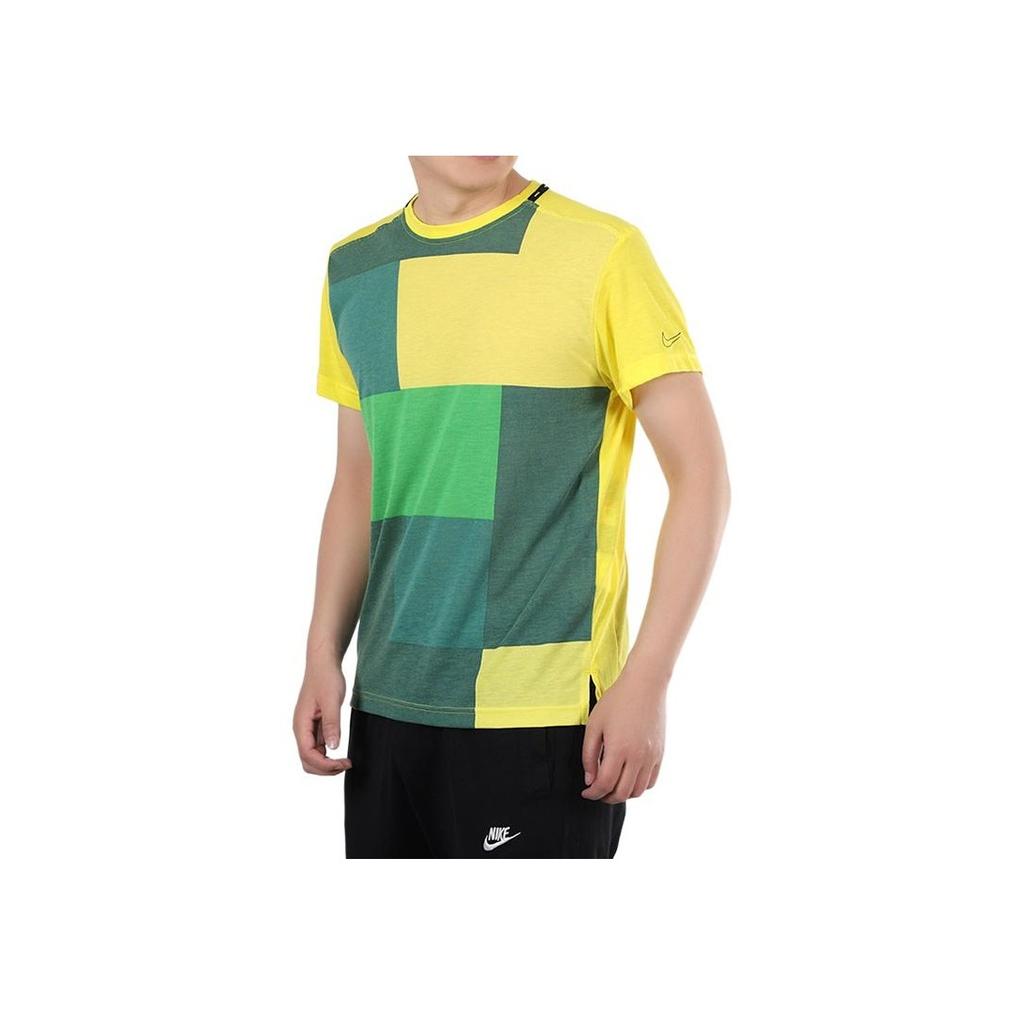 Nike Training Short Sleeve Breathable Sports Tee Men tops Yellow Green CJ4743-731
