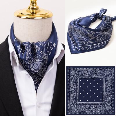Halstuch Herren Mode England Anzug Hemdkragen Business 100% Reine Seide Quadratisches Tuch Britisch Retro Hemd Bedrucktes Bandana