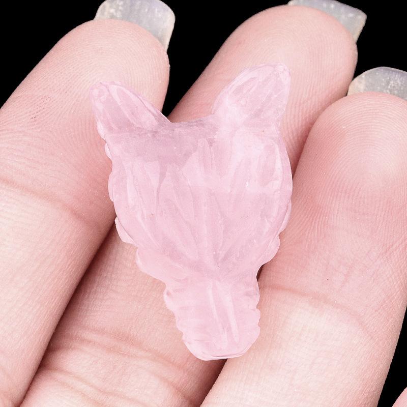 

1pc Mini Size Natural Stone Wolf Head Figurine Ornaments Quartz Healing Crystal Animal Statue Decoration