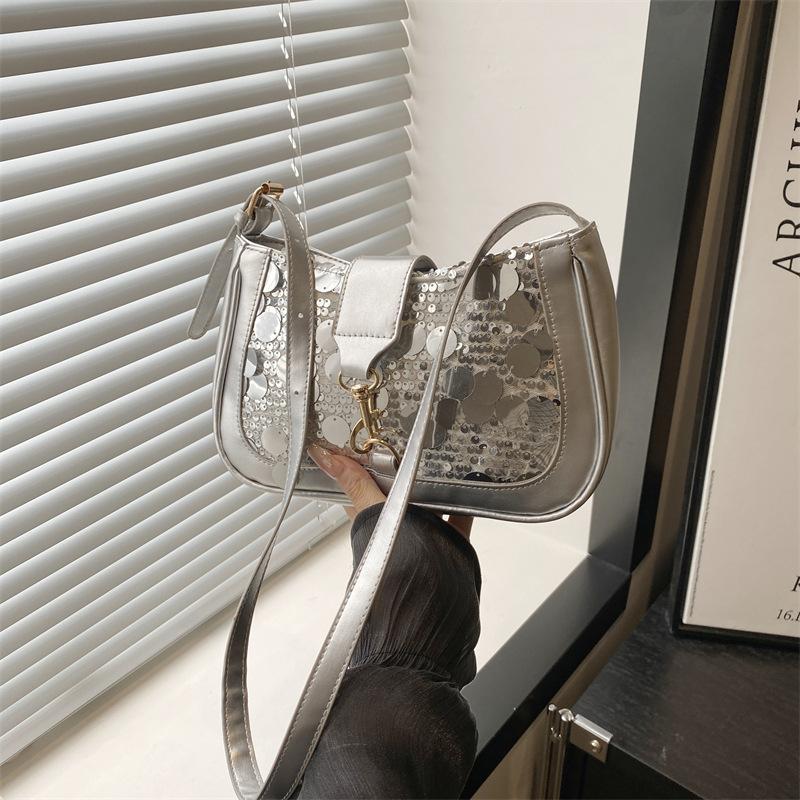 Popular Small Bag Women's Bag New Shoulder Bag Underarm Bag Sequined Messenger Bag