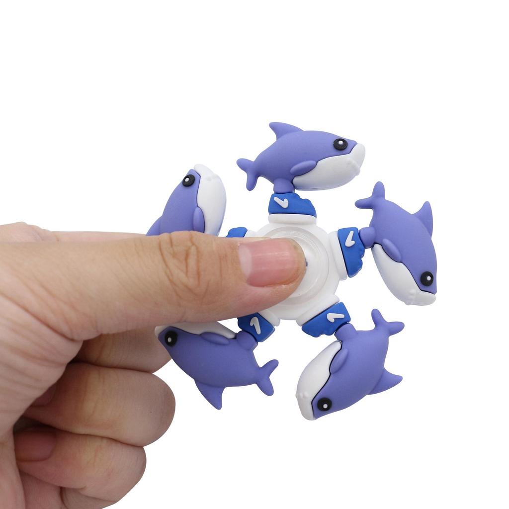 Five-Bead Fidget Spinner with Soft Rubber & Wooden Stick - Mythical Creatures Stress Relief Toy