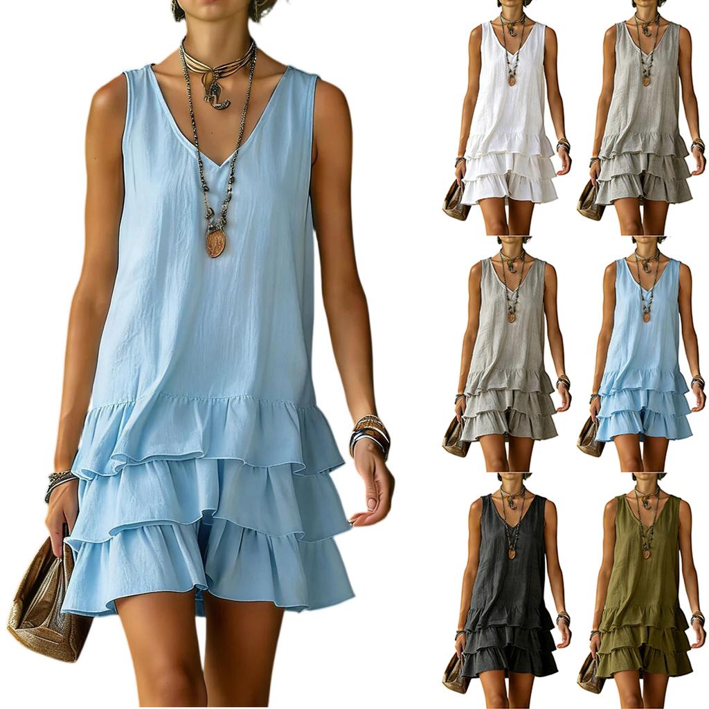 Women's Striped Shirt Dress Short Sleeve Button Front Casual Loose Fit Dress
