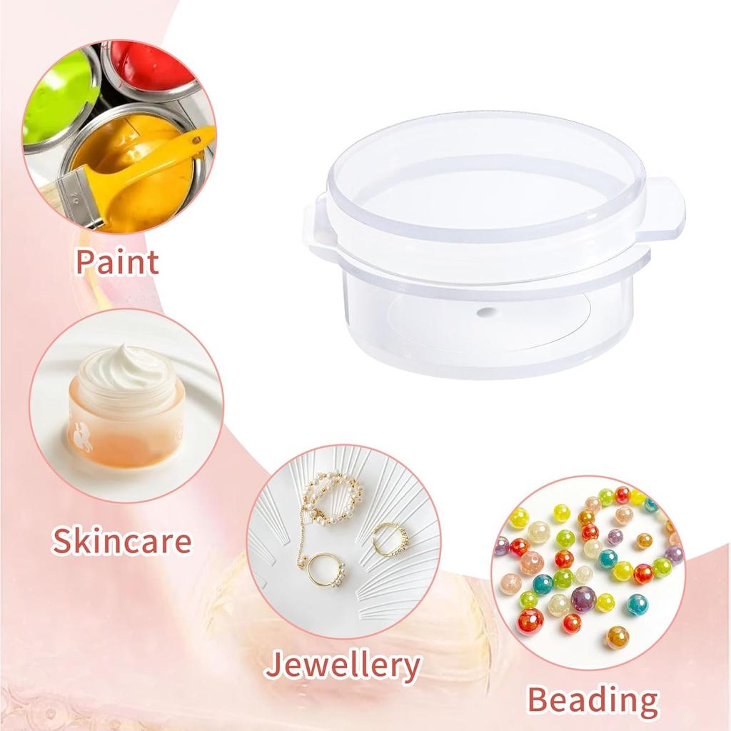 CHGCRAFT 50 Pcs Paint and Solvent Cups Clear Paint Cups with Lids Plastic Paint Cups Reusable Spill Proof Paint Cups for Arts Crafts Supplies