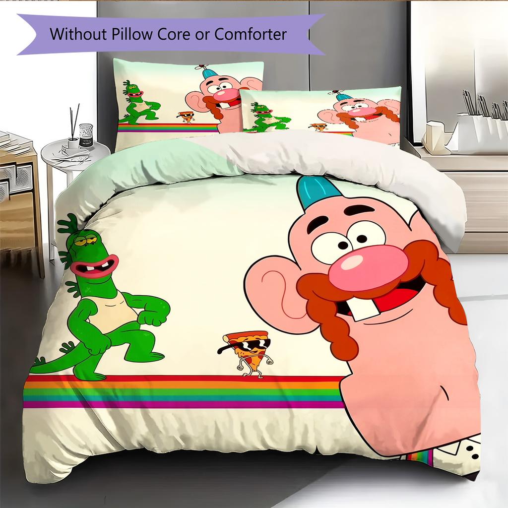 Uncle Grandpa  Pattern Bedding Quilt Set  Home Decoration  Gift (1 * Duvet Cover + 2 * Pillowcase  Without Core)