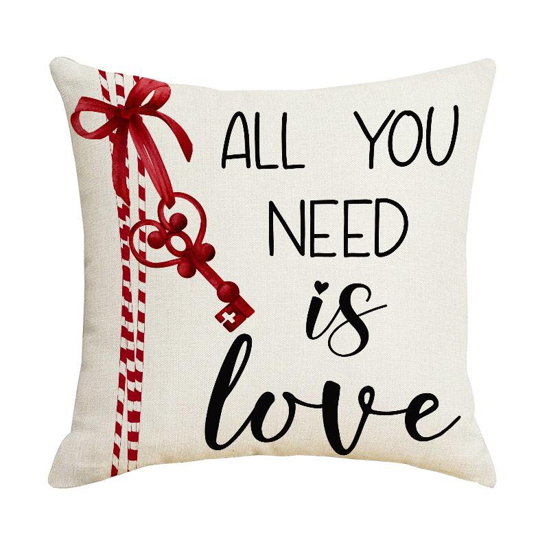 Neuer Valentinstag Bedruckter Kissenbezug Leinen Nordisch Wohnzimmer Sofa Kissenbezug Kissen