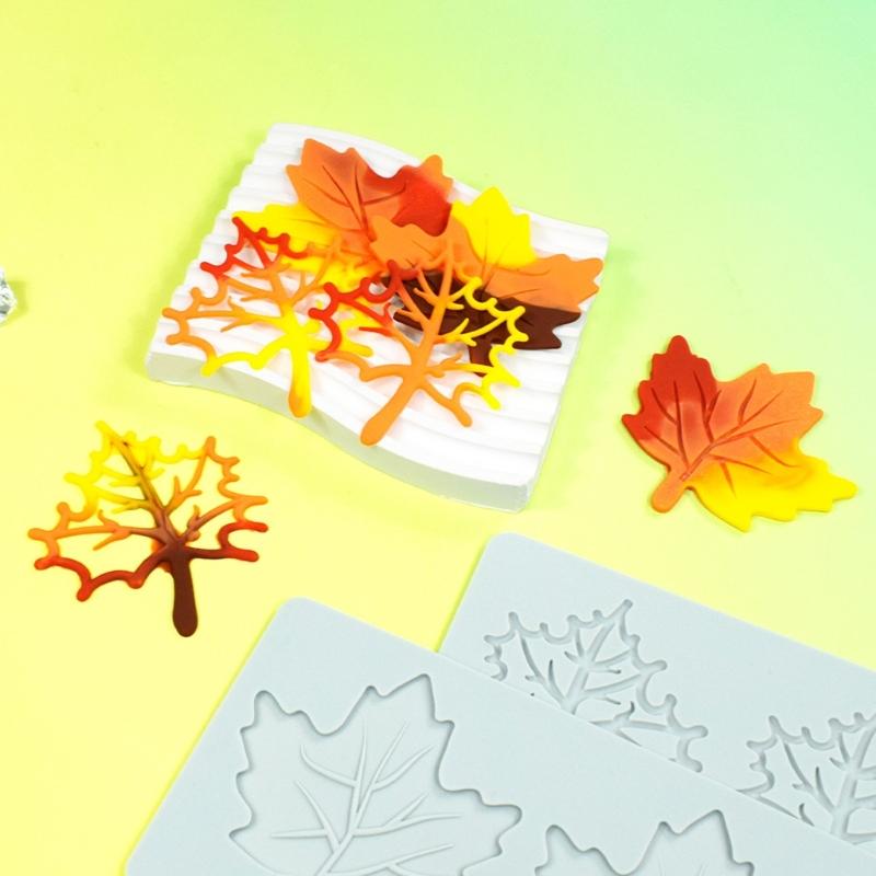 Silicone Baking Molds with Maple Leaf Shape for Creative Sugar Craft Cake Decorations for DIY Projects and Home Use