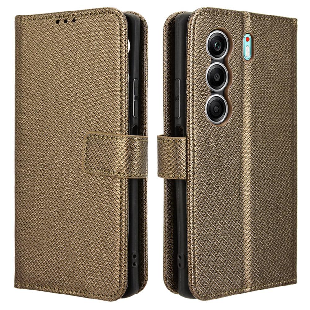 For TECNO Camon 40 4G CM5 Case PU Leather Diamond Texture Wallet Phone Cover