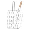Corn Grilling Basket Stainless Steel Beech Wood Handle Even Heat Distribution 4 Corns Capacity Grilling Holder for